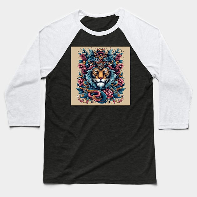 lion illustration Baseball T-Shirt by dr.dre45_